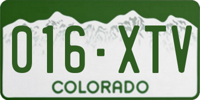 CO license plate 016XTV