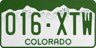 CO license plate 016XTW