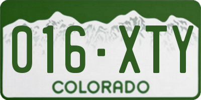 CO license plate 016XTY