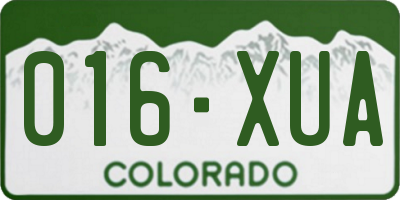 CO license plate 016XUA