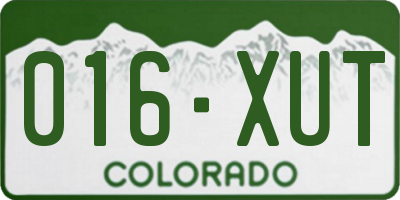 CO license plate 016XUT