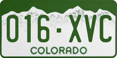CO license plate 016XVC