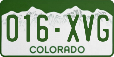 CO license plate 016XVG