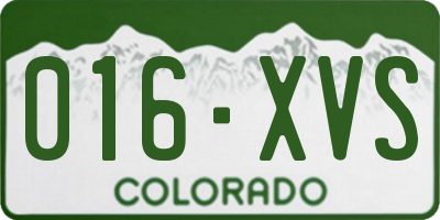 CO license plate 016XVS