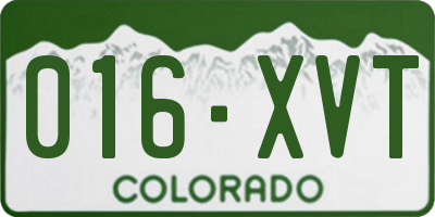 CO license plate 016XVT