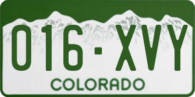 CO license plate 016XVY