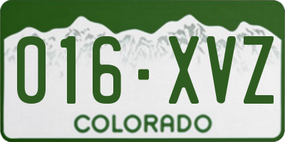 CO license plate 016XVZ