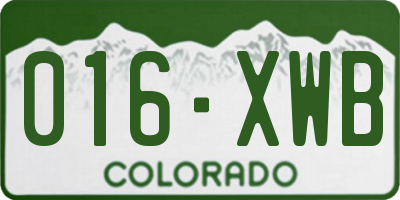 CO license plate 016XWB