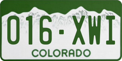CO license plate 016XWI