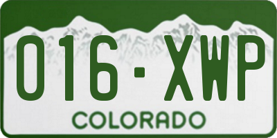 CO license plate 016XWP