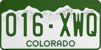 CO license plate 016XWQ