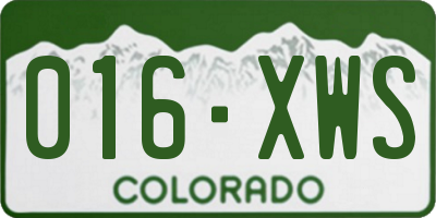 CO license plate 016XWS