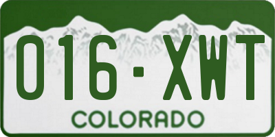 CO license plate 016XWT