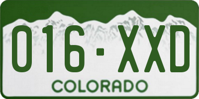 CO license plate 016XXD