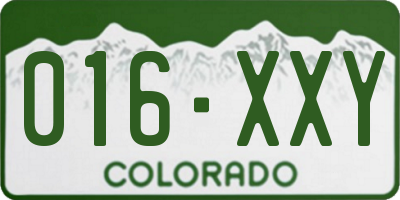 CO license plate 016XXY