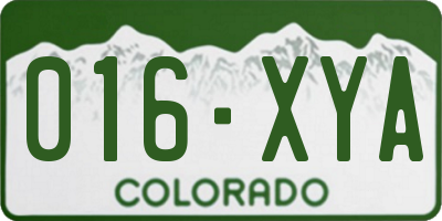 CO license plate 016XYA
