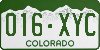 CO license plate 016XYC