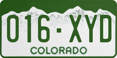 CO license plate 016XYD