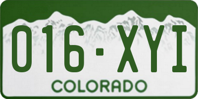 CO license plate 016XYI