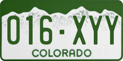 CO license plate 016XYY