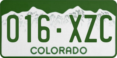 CO license plate 016XZC