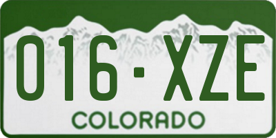 CO license plate 016XZE