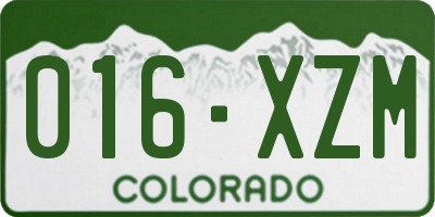 CO license plate 016XZM
