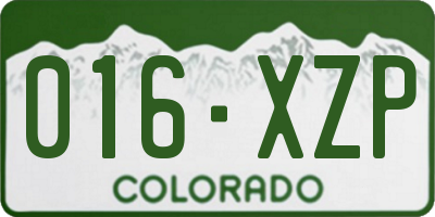 CO license plate 016XZP