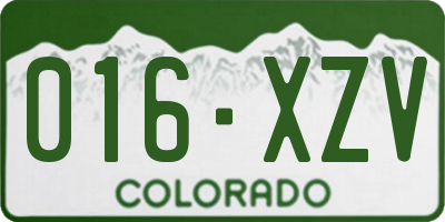 CO license plate 016XZV