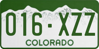 CO license plate 016XZZ