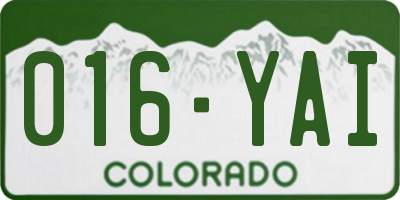 CO license plate 016YAI
