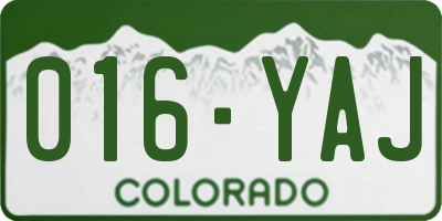 CO license plate 016YAJ