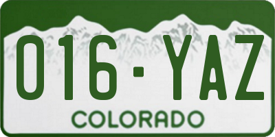 CO license plate 016YAZ