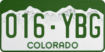 CO license plate 016YBG