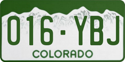 CO license plate 016YBJ
