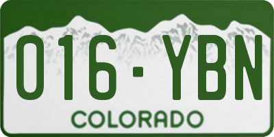 CO license plate 016YBN