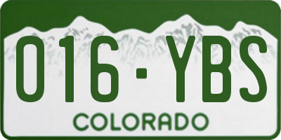 CO license plate 016YBS