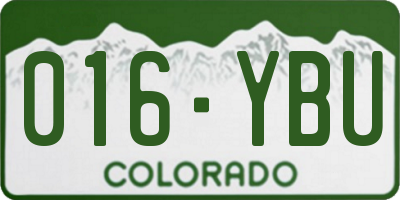 CO license plate 016YBU