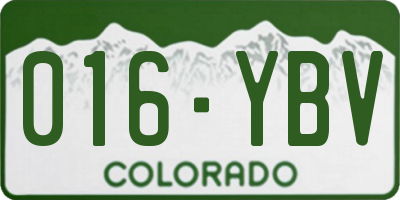CO license plate 016YBV