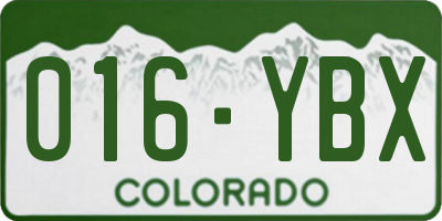 CO license plate 016YBX