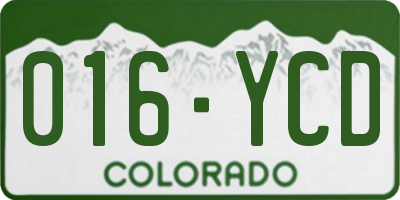 CO license plate 016YCD