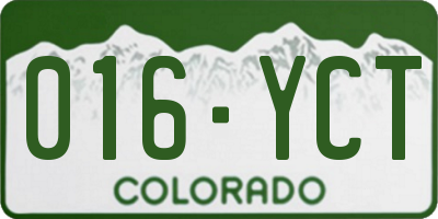 CO license plate 016YCT