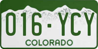 CO license plate 016YCY
