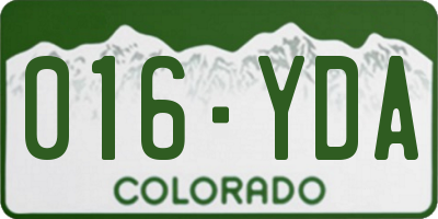 CO license plate 016YDA