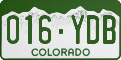 CO license plate 016YDB