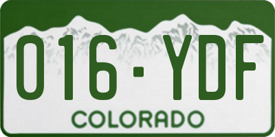 CO license plate 016YDF