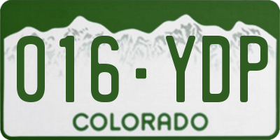 CO license plate 016YDP