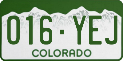 CO license plate 016YEJ