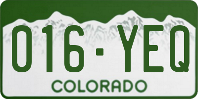CO license plate 016YEQ