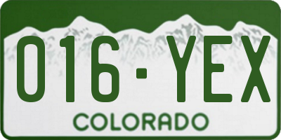 CO license plate 016YEX